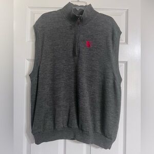 Fairway & Greene Golf Sweater Vest Mens Sz XL Gray 100% Wool EUC